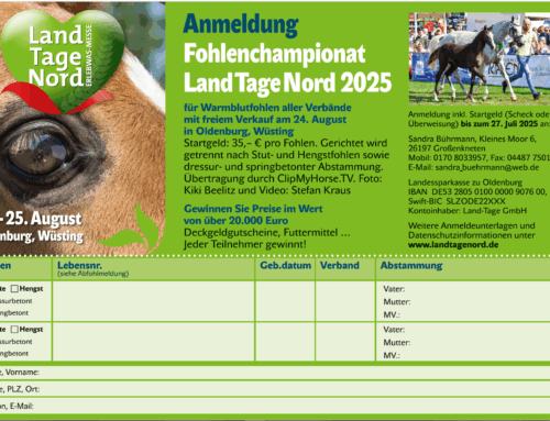 Anmeldeformular zum Fohlenchampionat 2025